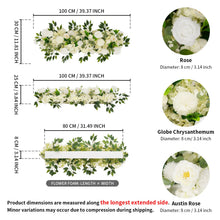 Rangée de roses & pivoines artificielles 50 à 100 cm