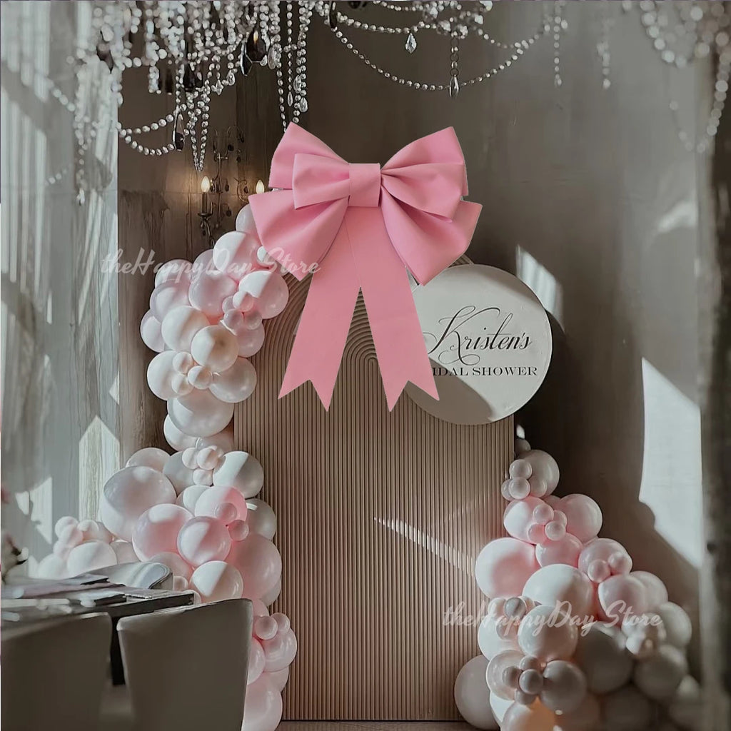 70/50/30cm Giant Cream Bow Eva Foam Paper DIY Bow Garland Arch for Bow Birthday Girls Coquette Wedding Bridal Shower Party Decor