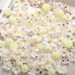 Lot de 20 ou 50 têtes de fleurs en soie