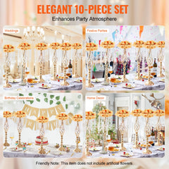Grand présentoir cristal et métal doré — Centre de table prestige