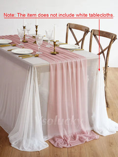 Chemin de Table Voile Luxe Transparent — Mariage Élégant Oriental