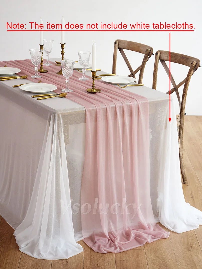Table Runner Luxury Sheer for Wedding Rustic Boho Party Bridal Shower Birthday Christmas Decorations