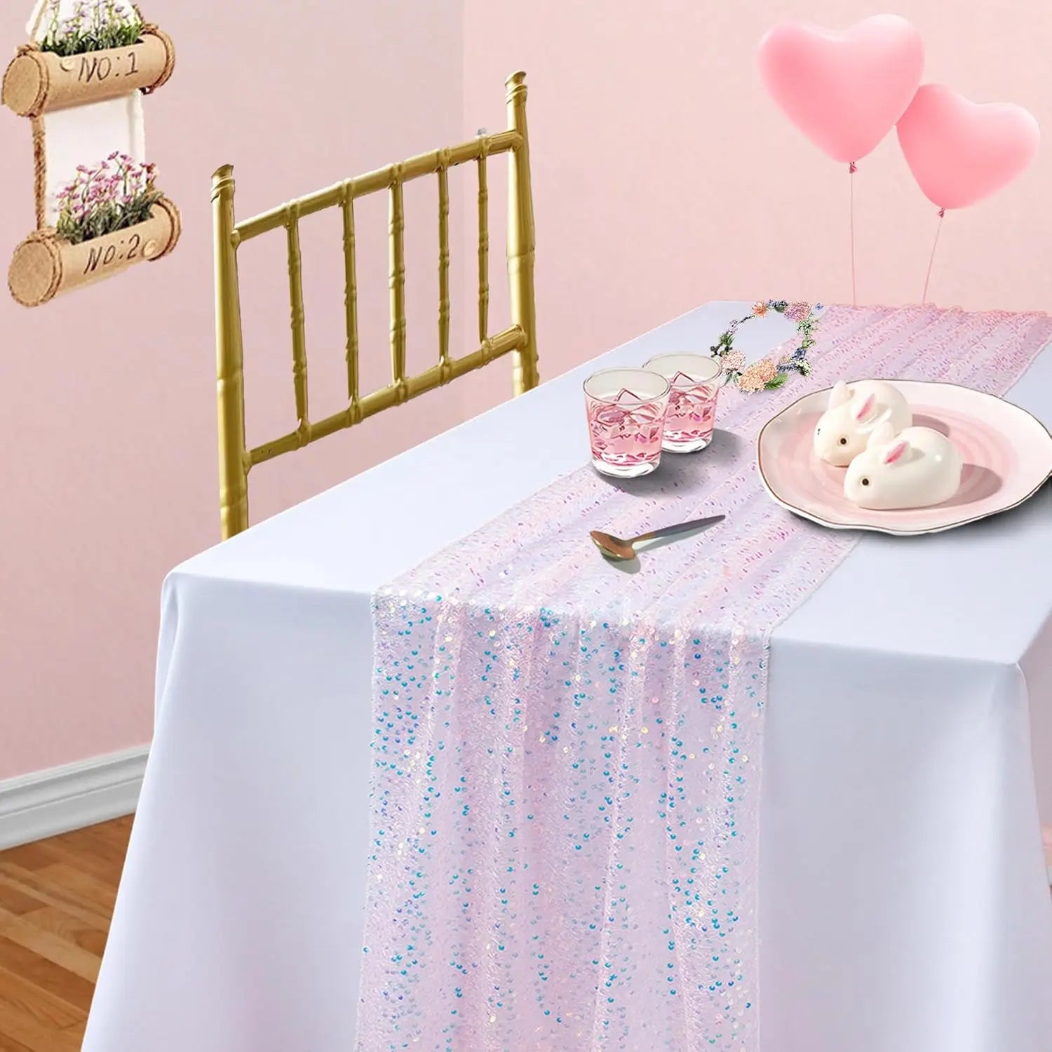 Chemin de Table Sequins Scintillants — Mariage & Fête Orientale Image secondaire du produit