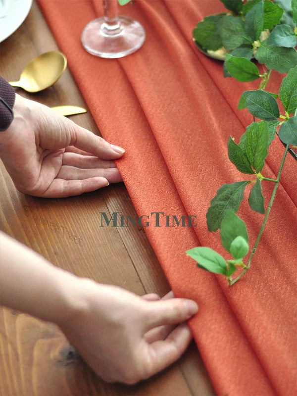 Soft Table Runner Blush Dust Pink Gauze Rustic Boho Natural Wedding Party Baby Shower Dinning Ornament Decoration