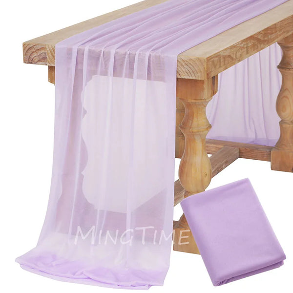 Soft Table Runner Blush Dust Pink Gauze Rustic Boho Natural Wedding Party Baby Shower Dinning Ornament Decoration