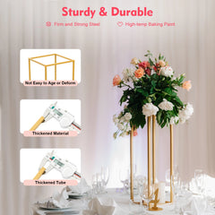 Lot de 4 présentoirs dorés à hauteurs variables — Décoration de salle de mariage