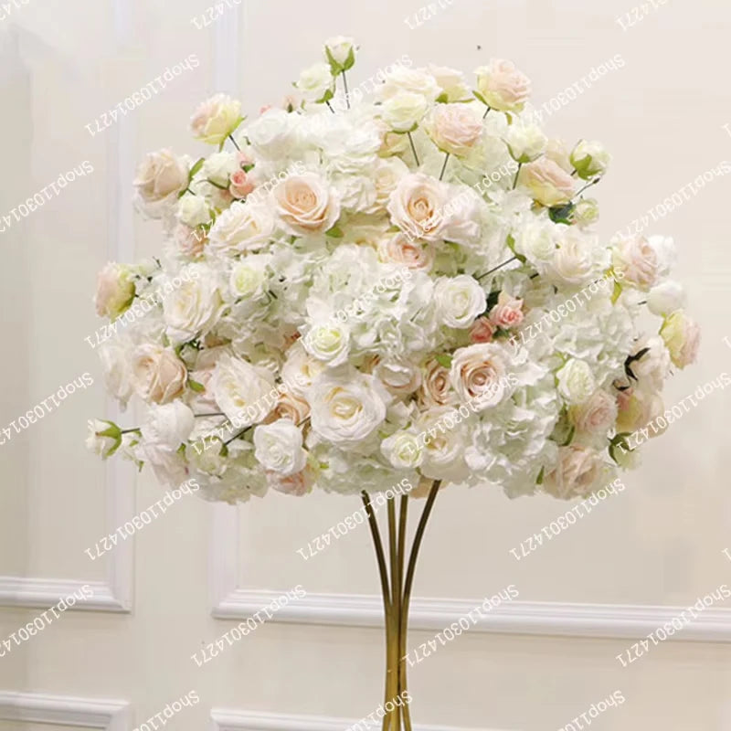 70cm Luxurious White Rose Flower Ball Wedding Reception Centerpiece For Table Decor Accessories Floral Arrangement Event  Prop