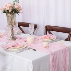 Chemin de Table Gaze Rustique Crêpe — Mariage & Réception Orientale