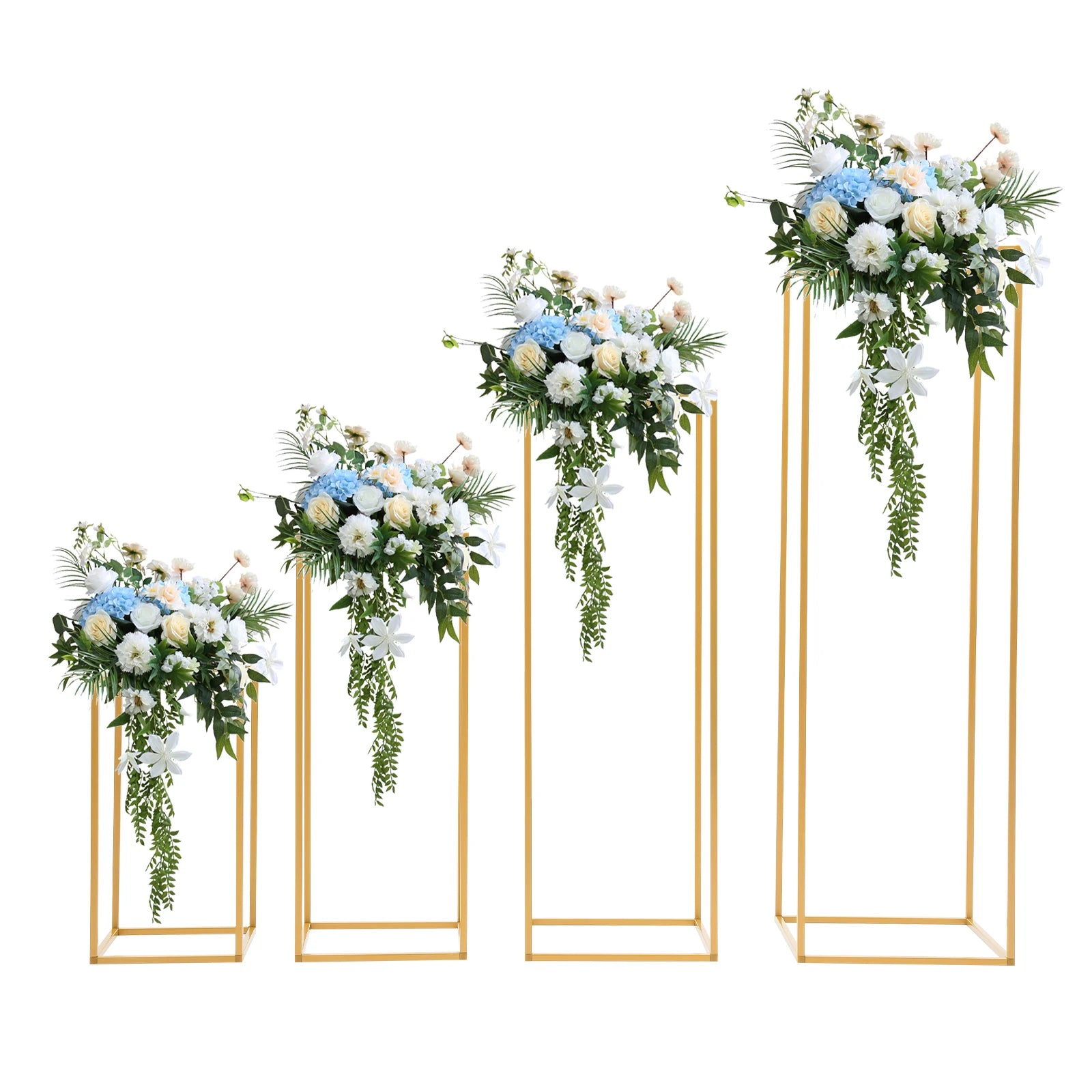 Set 4 Présentoirs Dorés Hauteurs Variables — Décoration Salle Mariage Image principale du produit
