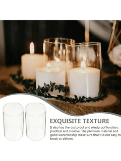 Photophore cylindre en verre transparent — Décoration de table mariage