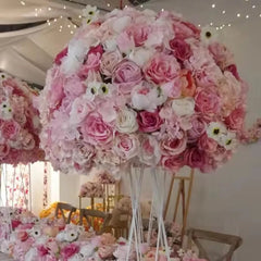 Boule de Roses Blanches Artificielles 70cm — Centre de Table Mariage