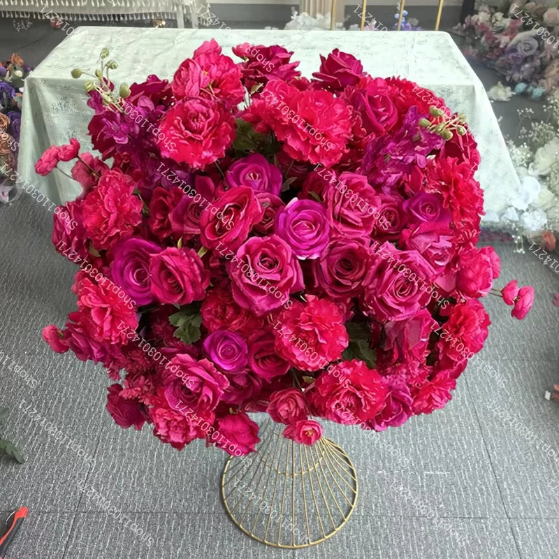 70cm Luxurious White Rose Flower Ball Wedding Reception Centerpiece For Table Decor Accessories Floral Arrangement Event  Prop