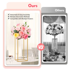 Lot de 4 présentoirs dorés à hauteurs variables — Décoration de salle de mariage