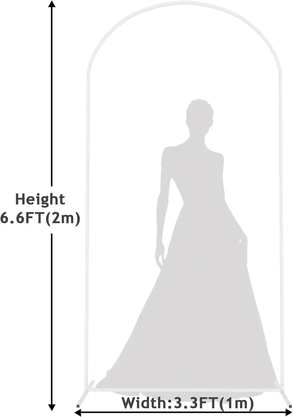 1PCS White Wedding Arch Stand, Balloon Holder, Size 6FT 6.6FT 7.2FT,Wedding Party background decoration props