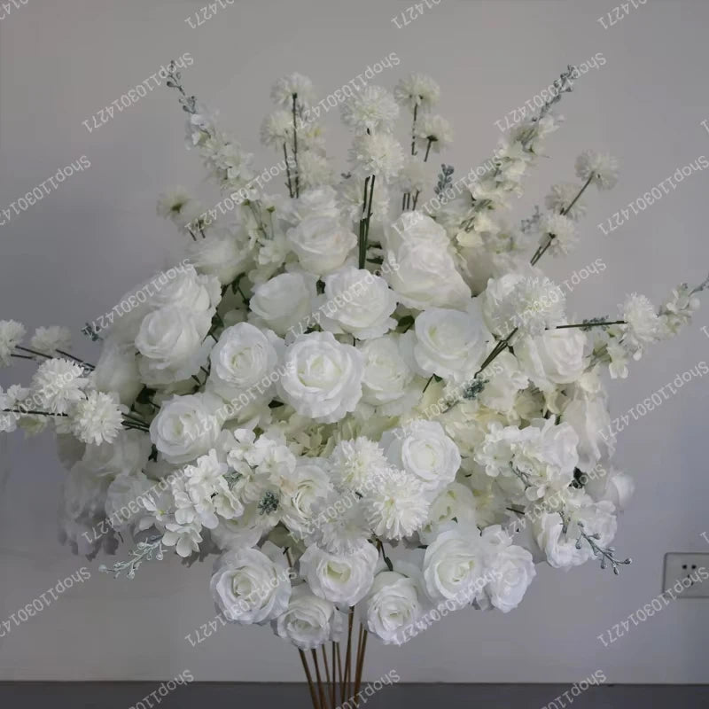 70cm Luxurious White Rose Flower Ball Wedding Reception Centerpiece For Table Decor Accessories Floral Arrangement Event  Prop