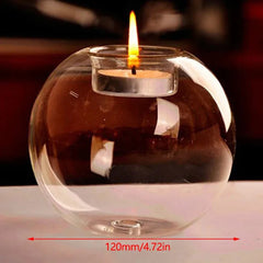 Photophore rond en verre — Centre de table mariage