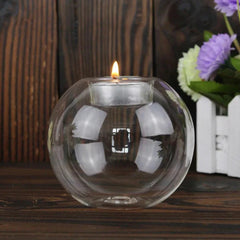 Photophore rond en verre — Centre de table mariage