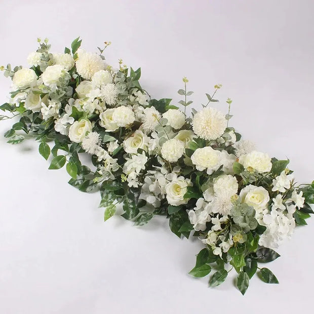 Rangée de roses blanches 100 cm — Décor de fond de scène