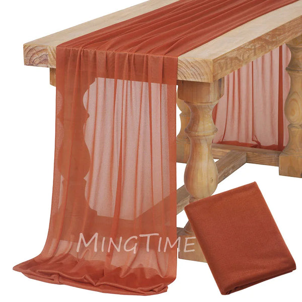 Soft Table Runner Blush Dust Pink Gauze Rustic Boho Natural Wedding Party Baby Shower Dinning Ornament Decoration