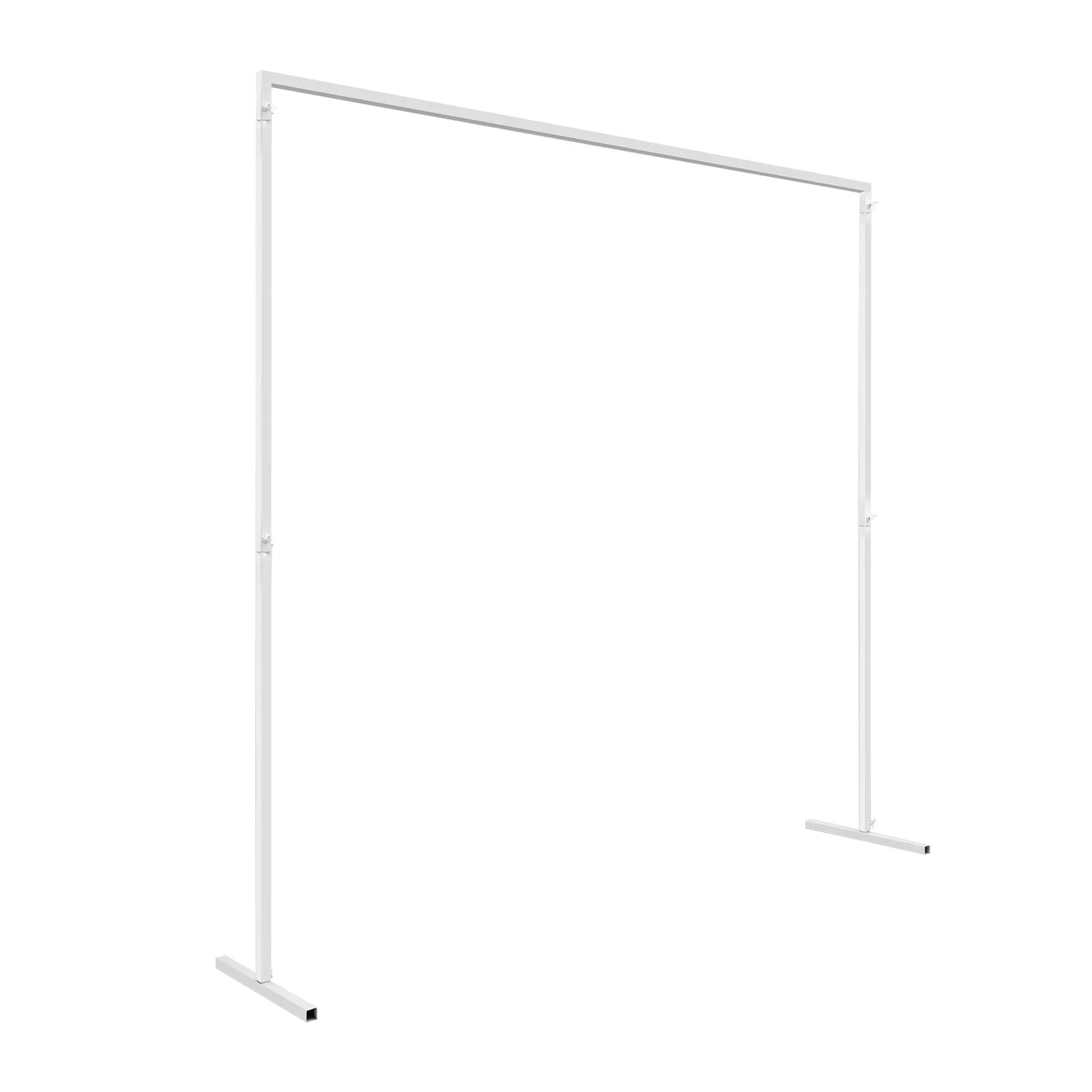 2x2m/6x6.6Ft Wedding Arch Stand, White Metal Square Garden Backdrop Frame, Height Adjustable Party Flower Balloon DIY Decor Rack
