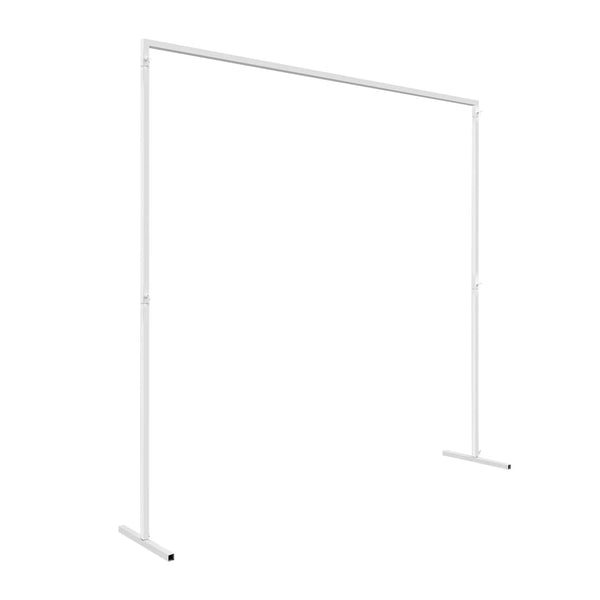 2x2m/6x6.6Ft Wedding Arch Stand, White Metal Square Garden Backdrop Frame, Height Adjustable Party Flower Balloon DIY Decor Rack