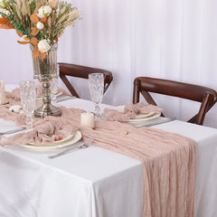 Chemin de Table Gaze Rustique Crêpe — Mariage & Réception Orientale