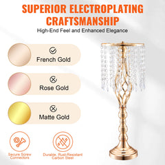 Grand présentoir cristal et métal doré — Centre de table prestige