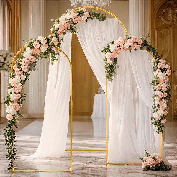 Gold Wedding Arch Stand Birthday Anniversary Party Decor Balloon Arch New Frame Backdrop Holder Bracket 6FT 6.6FT 7.2FT Size