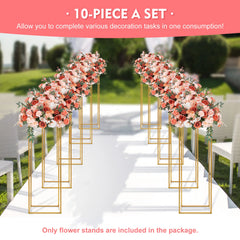 Lot de 10 présentoirs à fleurs dorés 60 cm — Mariage oriental