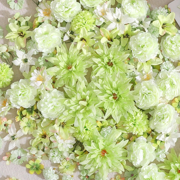 20/50Pcs Artificial Flower Head Mini Silk Artificial Rose Peony Daisy Flower Craft Supplies Wedding Party Wreath Home Decoration