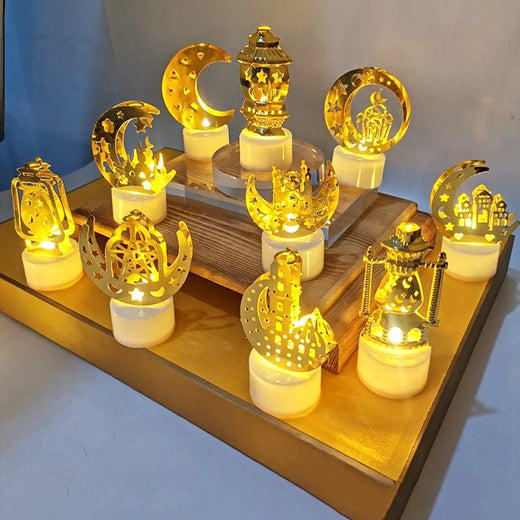 Décoration LED Eid Mubarak — Lune, étoile & château