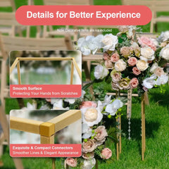 Lot de 10 présentoirs à fleurs dorés 60 cm — Mariage oriental