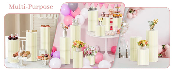 Party Round Pedestal Stands for Dessert Display Roman Column Vases Wedding Baby Shower Centerpieces Simple Generous Design