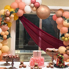Chemin de Table Gaze Bordeaux — Mariage Boho Rustique Oriental