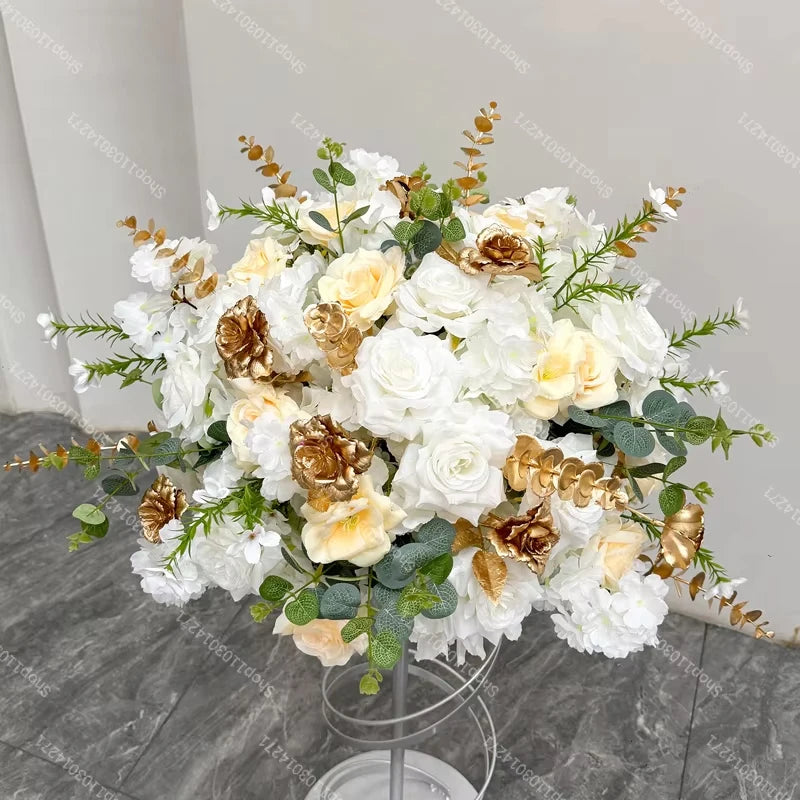 70cm Luxurious White Rose Flower Ball Wedding Reception Centerpiece For Table Decor Accessories Floral Arrangement Event  Prop