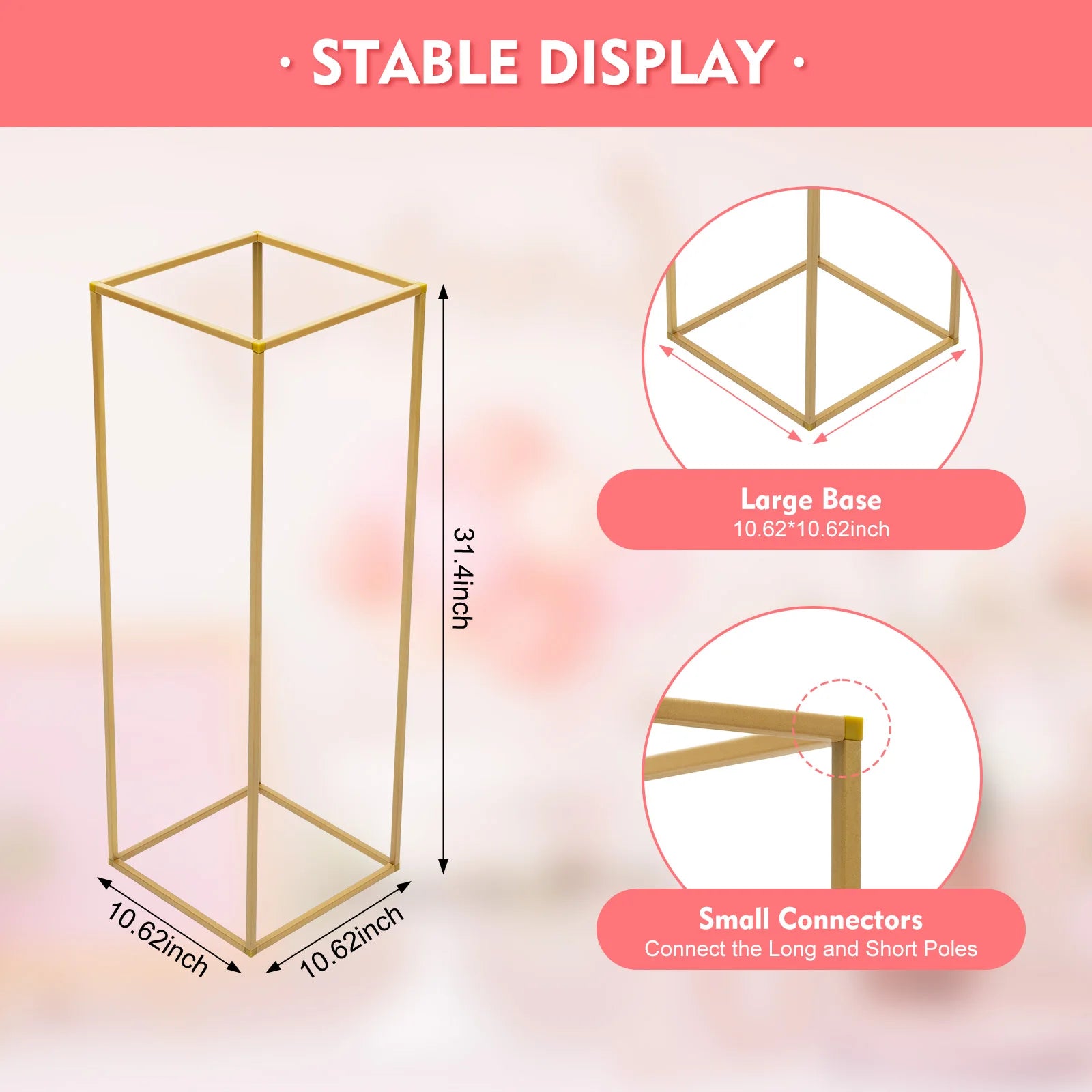10Pcs 80cm Geometric Metal Stands Flower Vase Holders Wedding Party Centerpiece