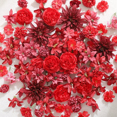 Lot de 20 ou 50 têtes de fleurs en soie
