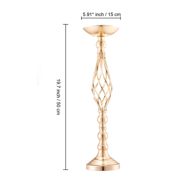 SucceBuy Tall Crystal Wedding Flower Stand Metal Wedding Centerpiece Vase Gold Flower Holders Floral Display Rack for Wedding