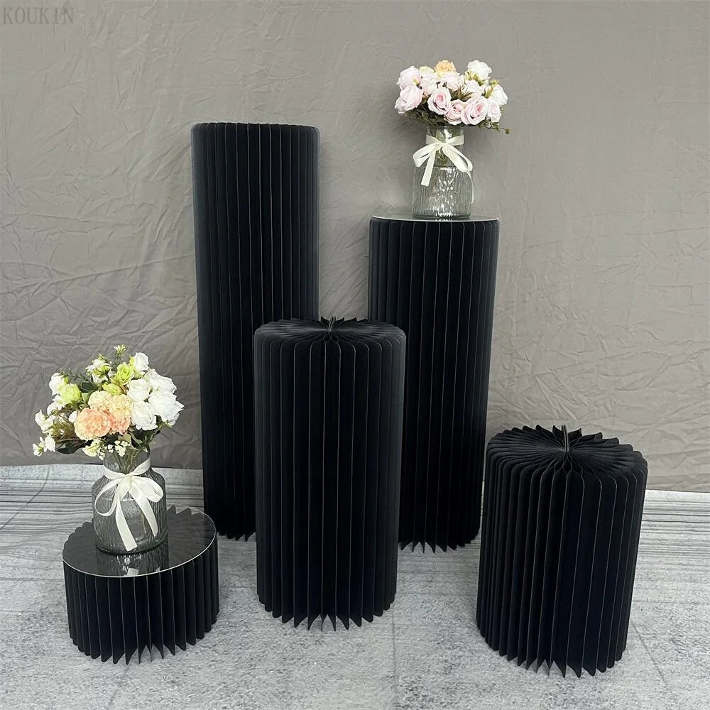 Party Round Pedestal Stands for Dessert Display Roman Column Vases Wedding Baby Shower Centerpieces Simple Generous Design