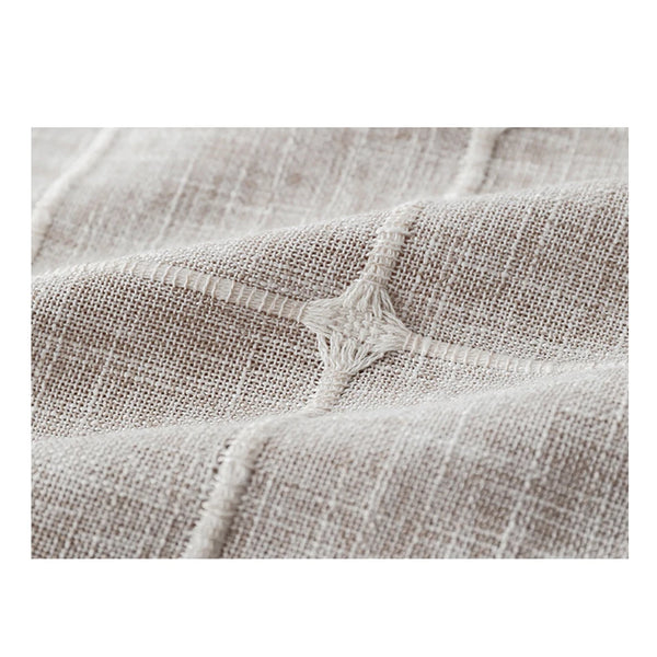 Three-dimensional Jacquard Checkered Tablecloth,Cotton Linen Tassels Dust-Proof Table Cover,For Dinning Party Wedding Decor