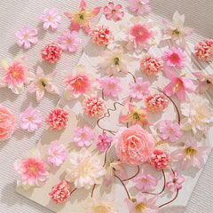 Lot de 20 ou 50 têtes de fleurs en soie