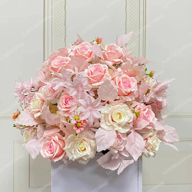 70cm Luxurious White Rose Flower Ball Wedding Reception Centerpiece For Table Decor Accessories Floral Arrangement Event  Prop