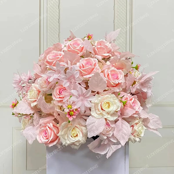 70cm Luxurious White Rose Flower Ball Wedding Reception Centerpiece For Table Decor Accessories Floral Arrangement Event  Prop
