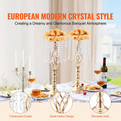 Grand présentoir cristal et métal doré — Centre de table prestige