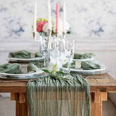 Chemin de Table Gaze Rustique Crêpe — Mariage & Réception Orientale