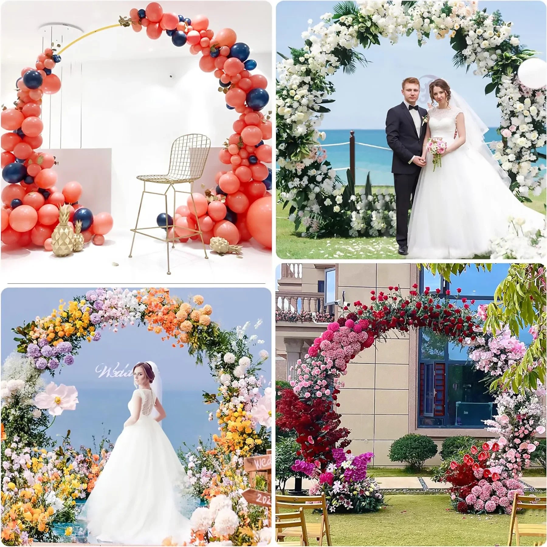 Arche Dorée Mariage 4-7ft — Structure Ballons & Backdrop Cérémonie Image secondaire du produit