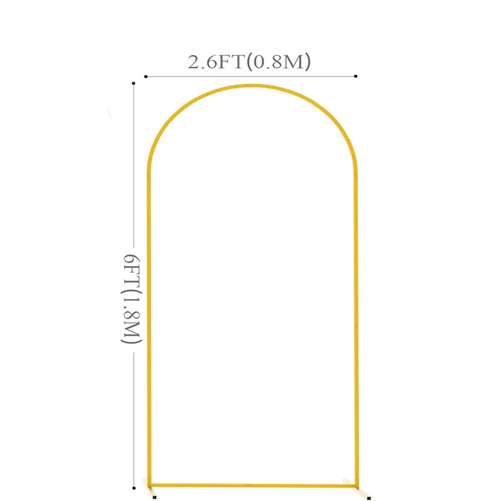 Gold Wedding Arch Stand Birthday Anniversary Party Decor Balloon Arch New Frame Backdrop Holder Bracket 6FT 6.6FT 7.2FT Size