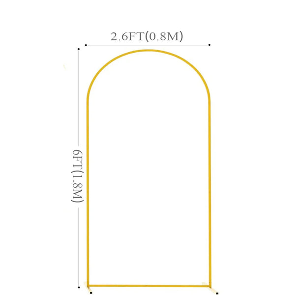 Gold Wedding Arch Stand Birthday Anniversary Party Decor Balloon Arch New Frame Backdrop Holder Bracket 6FT 6.6FT 7.2FT Size