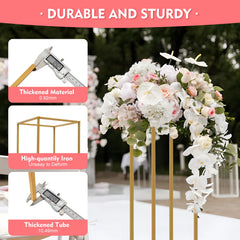 Lot de 10 présentoirs à fleurs dorés 60 cm — Mariage oriental