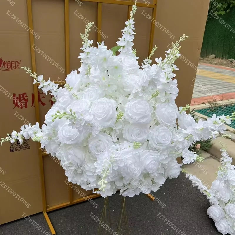 70cm Luxurious White Rose Flower Ball Wedding Reception Centerpiece For Table Decor Accessories Floral Arrangement Event  Prop